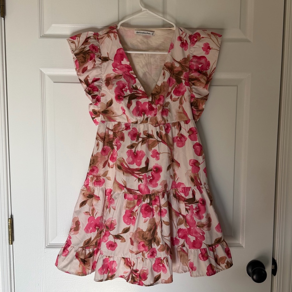Abercrombie & Fitch Pink and Cream Floral Dress